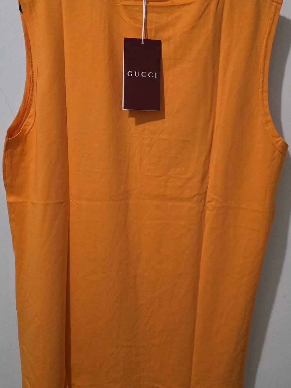 Gucci Orange Sleeveless Logo Tank